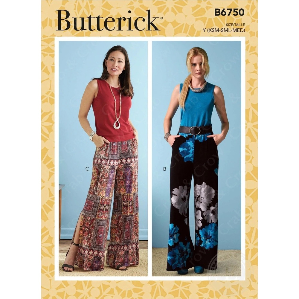 Butterick Sewing Pattern B6750 Womens XSM-MED Palazzo Pants Shorts Uncut FF
